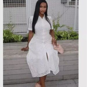 Zara embroidered white dress